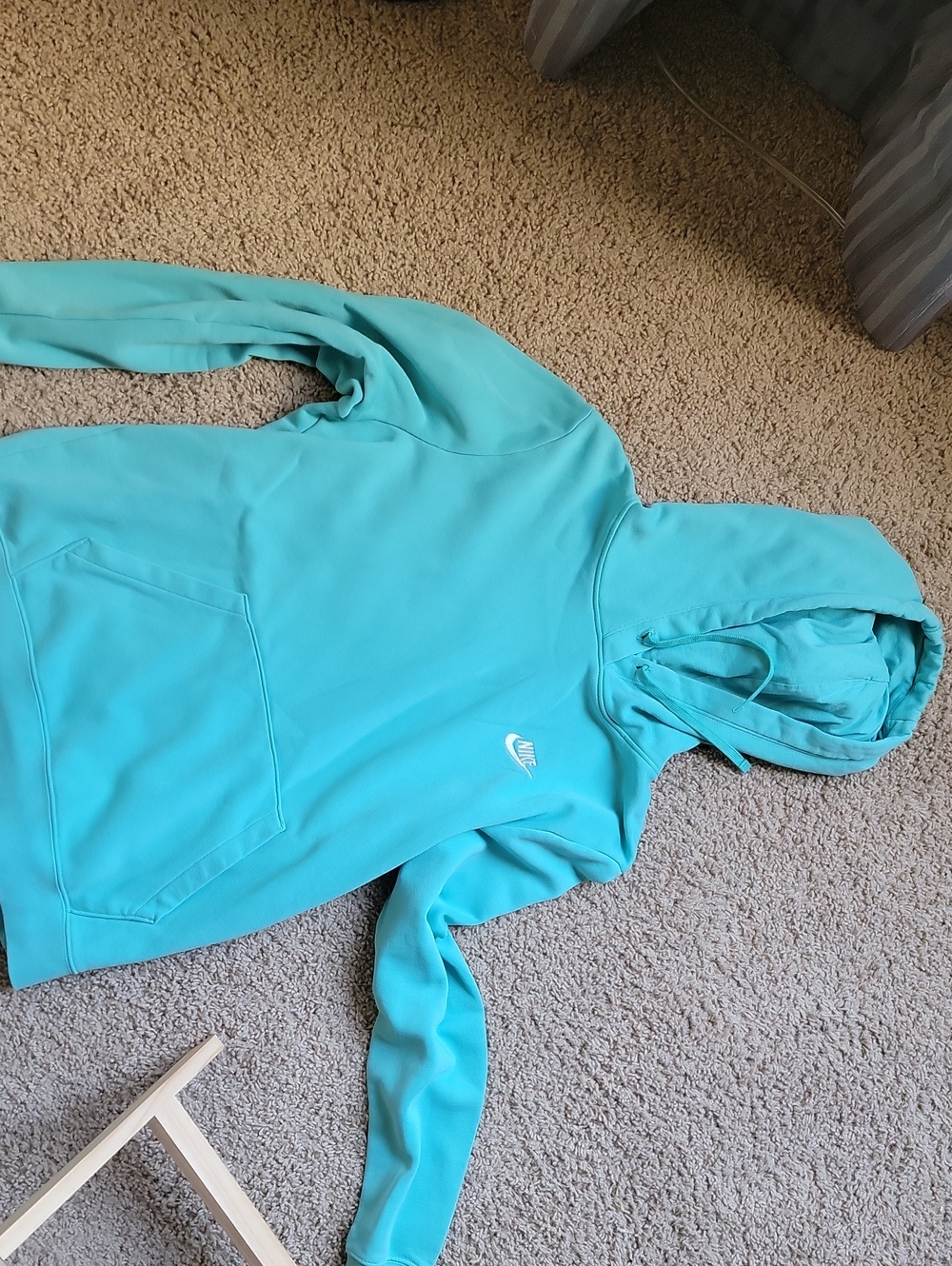 Nike Teal Pullover Hoodie with Hooded Drawstring